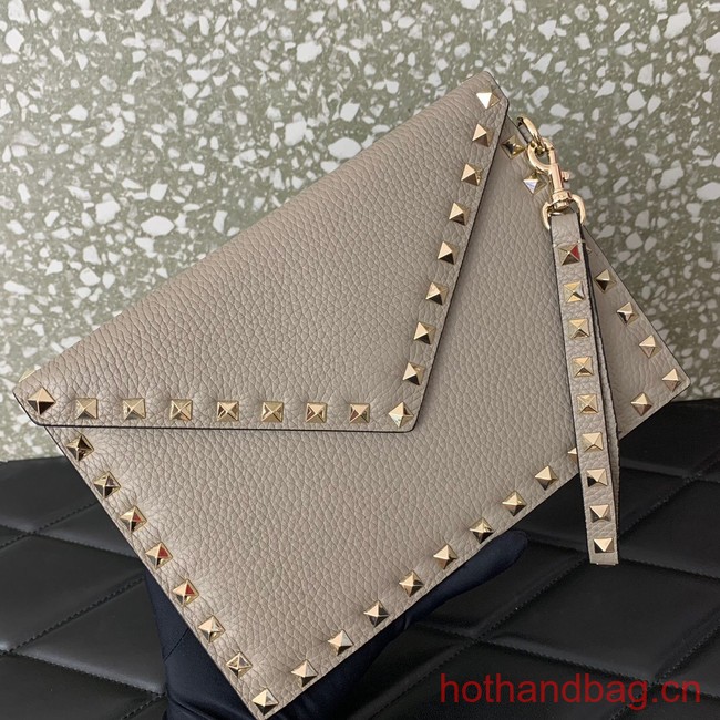 VALENTINO GARAVANI ROCKSTUD Clutch 0P87 gray