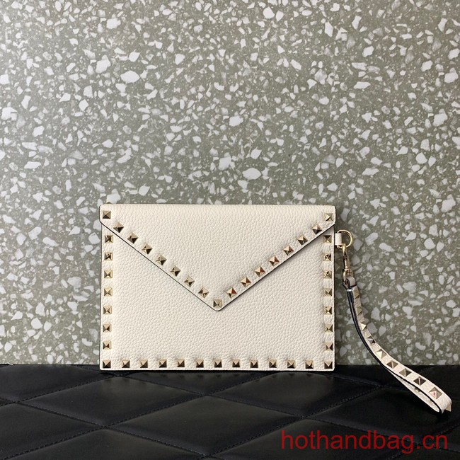 VALENTINO GARAVANI ROCKSTUD Clutch 0P87 white