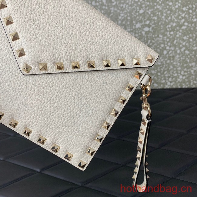 VALENTINO GARAVANI ROCKSTUD Clutch 0P87 white