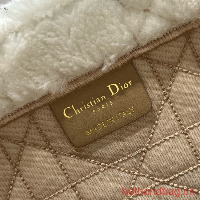 LARGE DIOR BOOK TOTE Ice Cannage Shearling M1286ZO