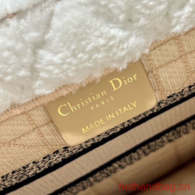 SMALL DIOR BOOK TOTE Ice Cannage Shearling M1296ZRG