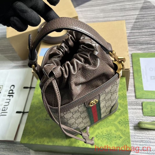 GUCCI OPHIDIA GG BUCKET BAG 752583 brown