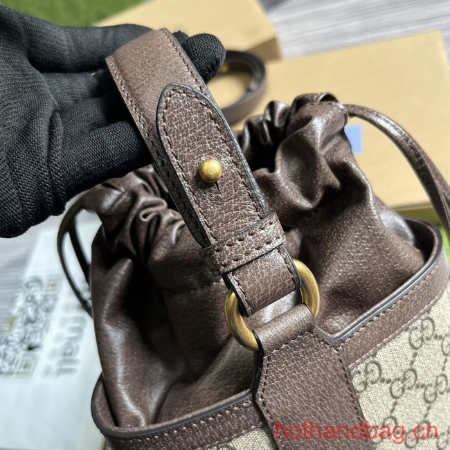 GUCCI OPHIDIA GG BUCKET BAG 752583 brown