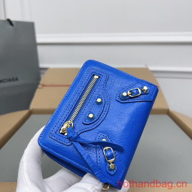 Balenciaga WOMENS LE CAGOLE MINI WALLET 71523 blue