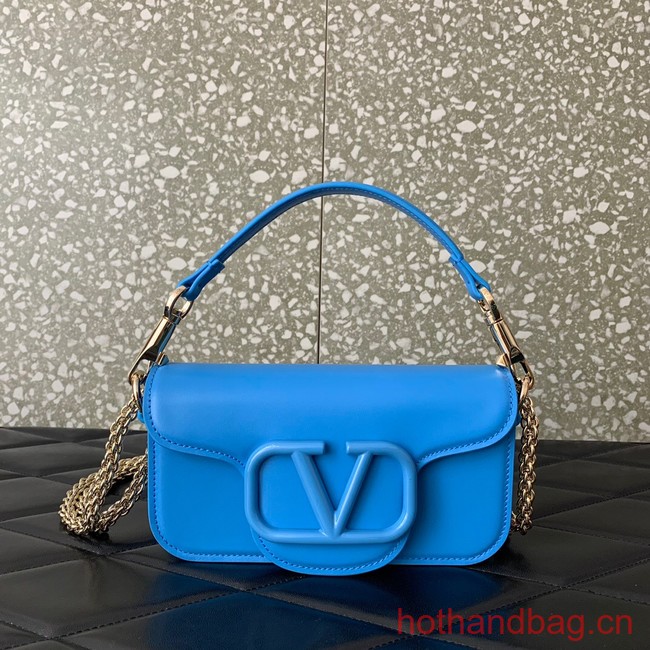 VALENTINO GARAVANI MINI LOCO Calf leather Shoulder Bag 1W2B0K Sapphire blue