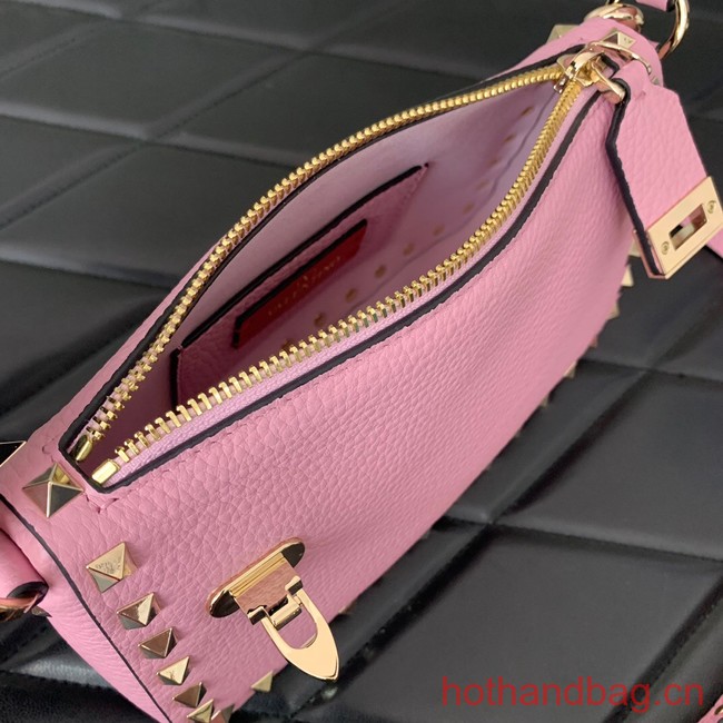VALENTINO Rockstud small grain calfskin messenger bag YS097 pink