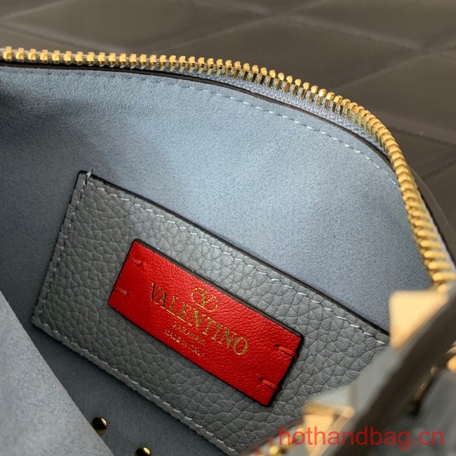 VALENTINO Rockstud small grain calfskin messenger bag YS097 sky blue