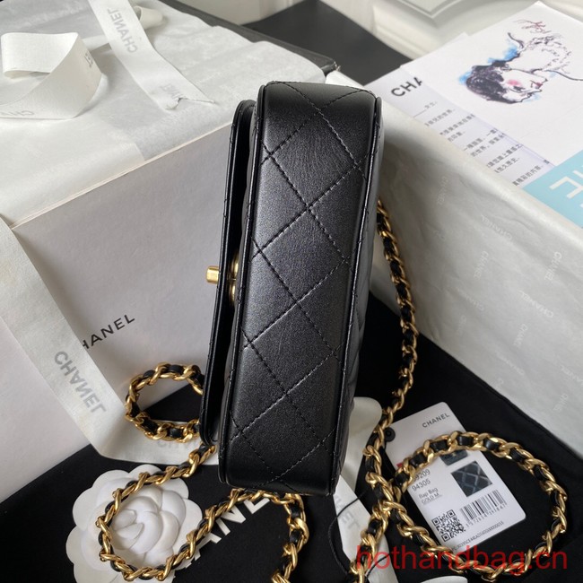 Chanel SMALL FLAP BAG WITH TOP HANDLE AS4306 black