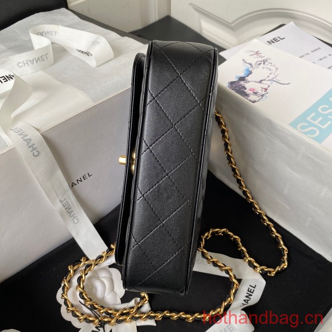 Chanel SMALL FLAP BAG WITH TOP HANDLE AS4307 black