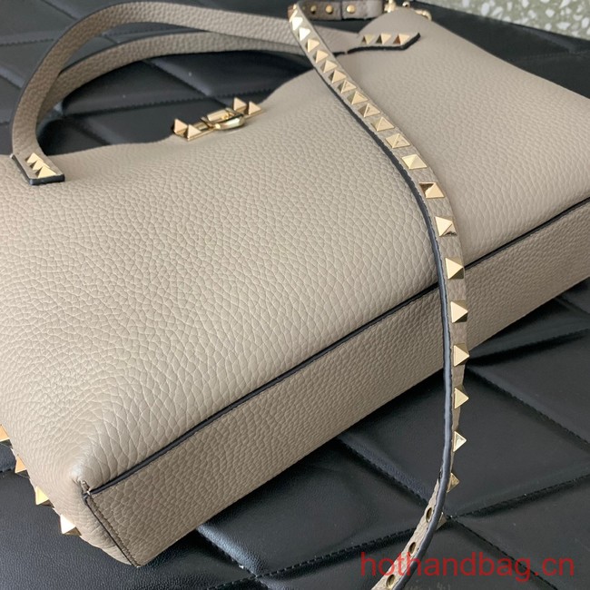 VALENTINO grain calfskin leather bag 0044 gray