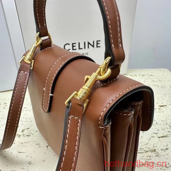 Celine TEEN BESACE TRIOMPHE IN SHINY CALFSKIN 100343 brown 