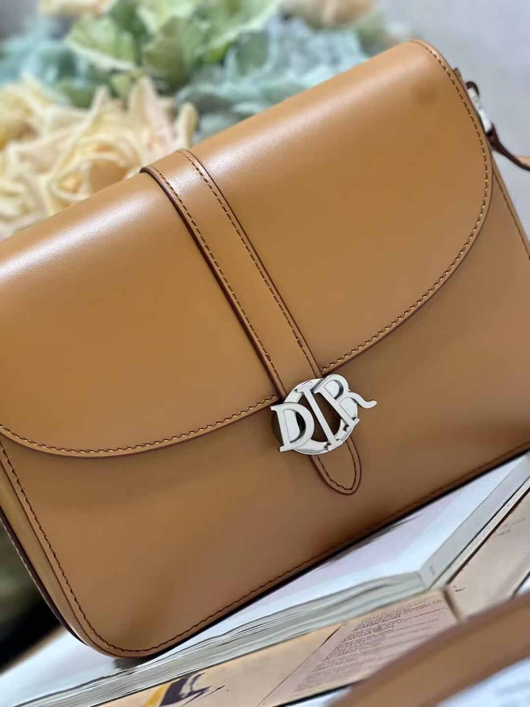 DIOR Calfskin Shoulder Bag C0561 Apricot