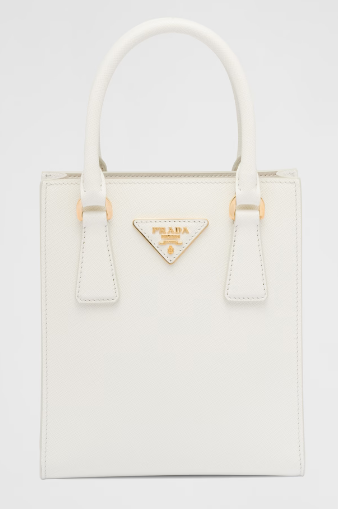 Prada Saffiano leather handbag 1BA358 white