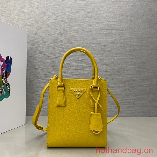 Prada Saffiano leather handbag 1BA358 yellow