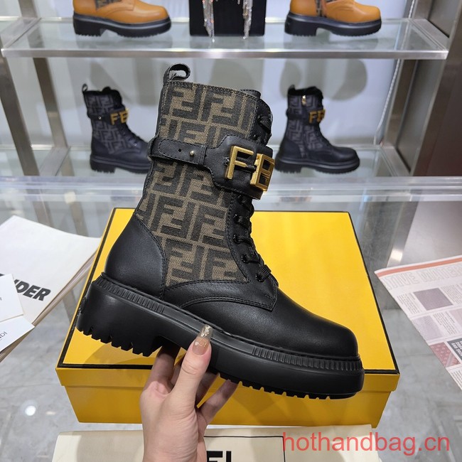 Fendi graphy leather biker boots 93702-1