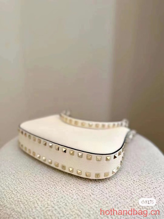 VALENTINO grain calfskin leather bag 0313 white