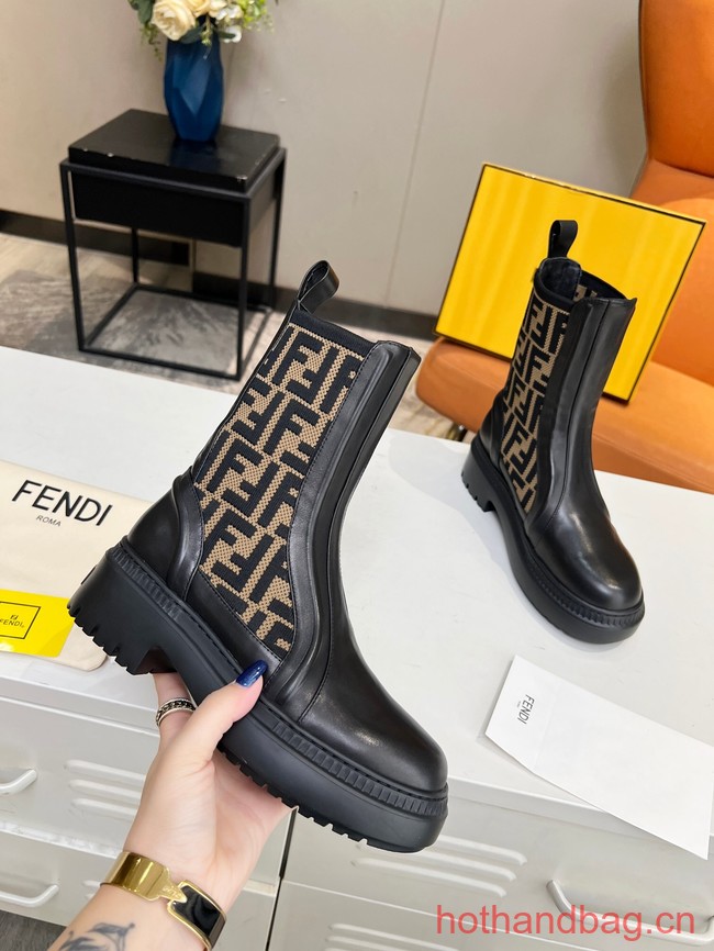 Fendi graphy leather biker boots 93705-4