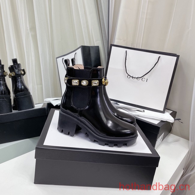 Gucci LEATHER ANKLE BOOT WITH BELT 93703-5