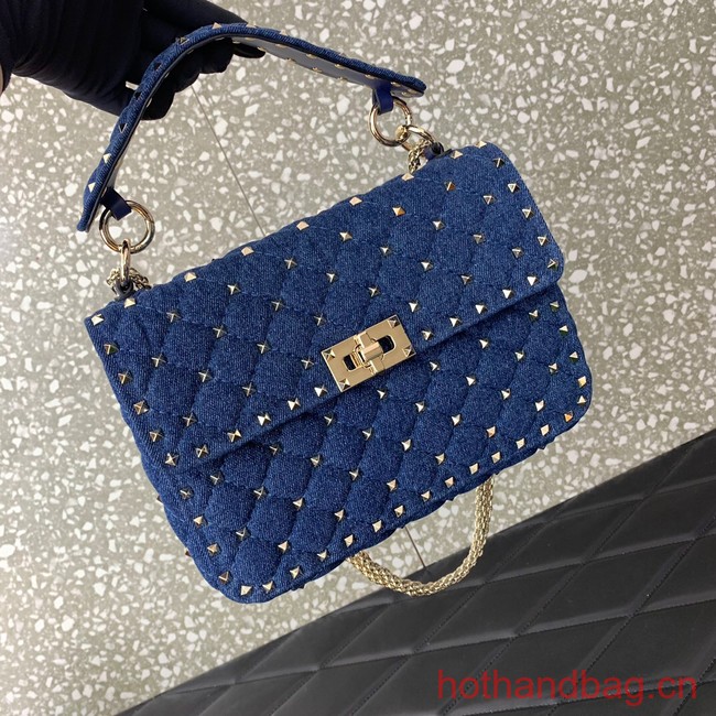 VALENTINO ROCKSTUD SPIKE Denim B0122 blue