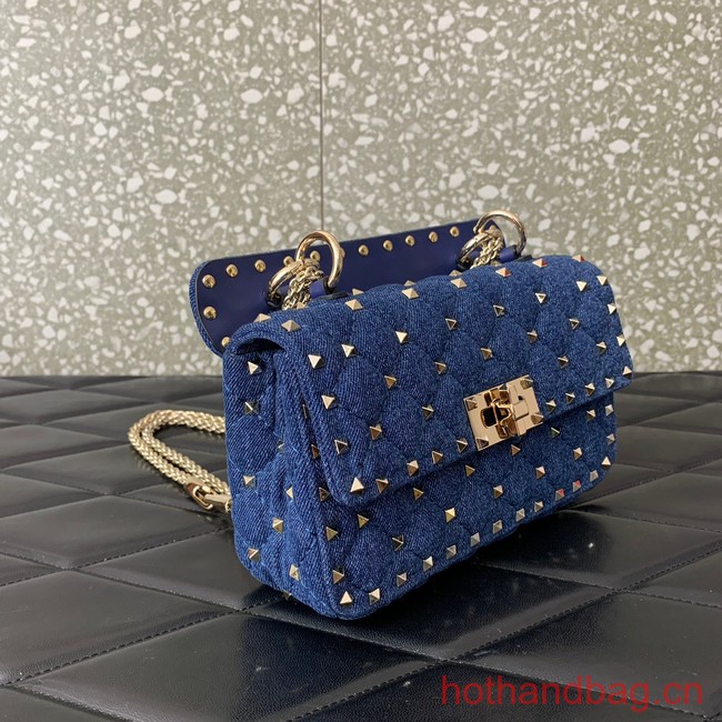 VALENTINO ROCKSTUD SPIKE Denim B0123 blue