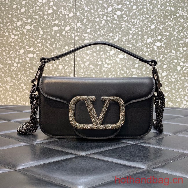 VALENTINO GARAVANI MINI LOCO Calf leather Shoulder Bag 1W2B0K black