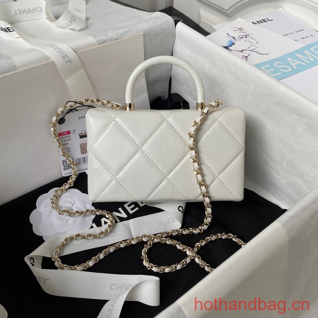 Chanel SMALL FLAP BAG WITH TOP HANDLE AS4469 white