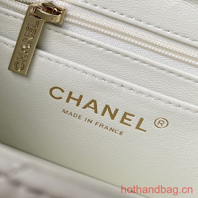 Chanel SMALL FLAP BAG WITH TOP HANDLE AS4469 white