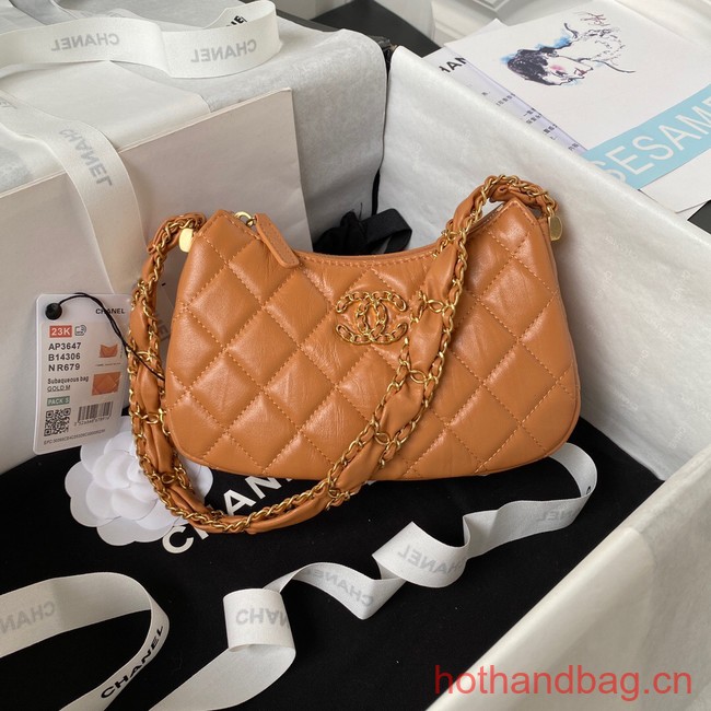 Chanel SMALL HOBO HANDBAG AP3647 brown