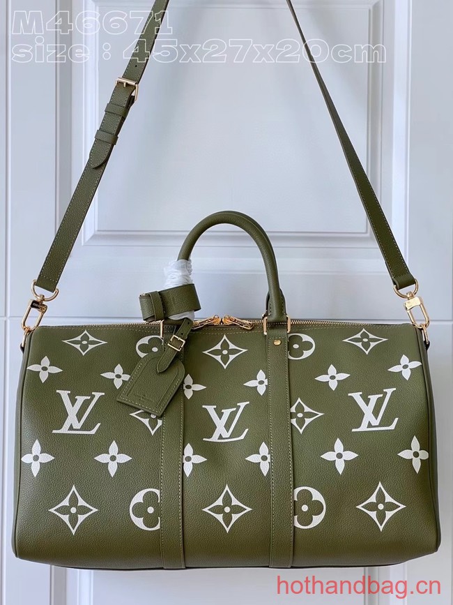 Louis Vuitton Keepall Bandouliere 45 M46671 Kaki Fango