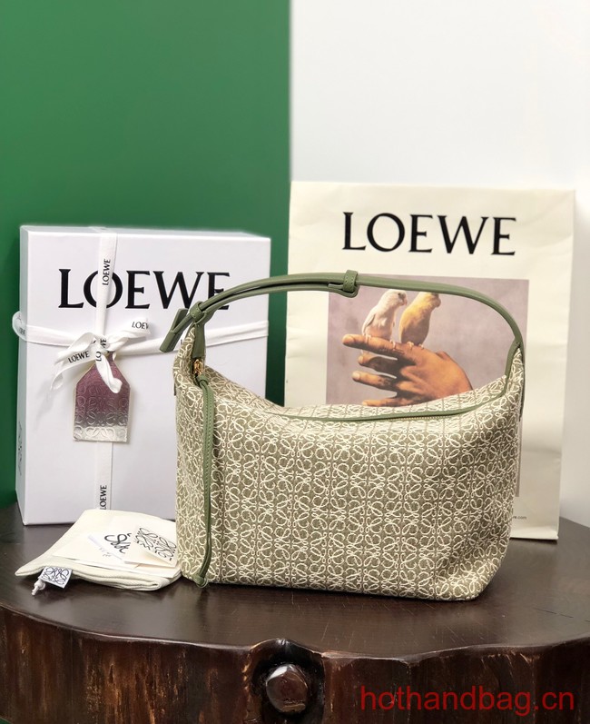 Loewe Miniature Anagram Jacquard and cow leather bag 651420 Green&avocado green