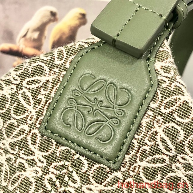 Loewe Miniature Anagram Jacquard and cow leather bag 651420 Green&avocado green