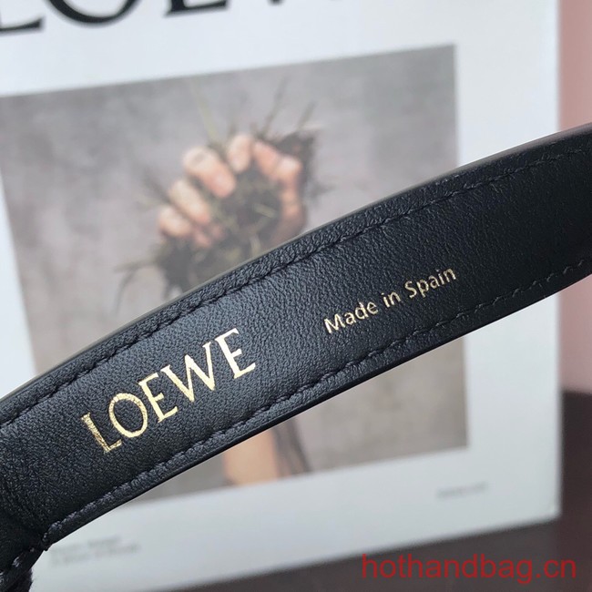 Loewe Miniature Anagram Jacquard and cow leather bag 651420 black