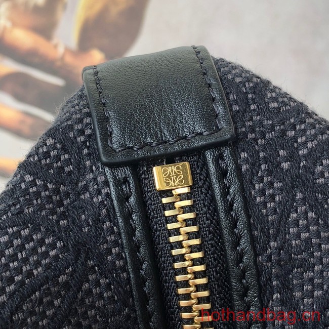Loewe Miniature Anagram Jacquard and cow leather bag 651420 black