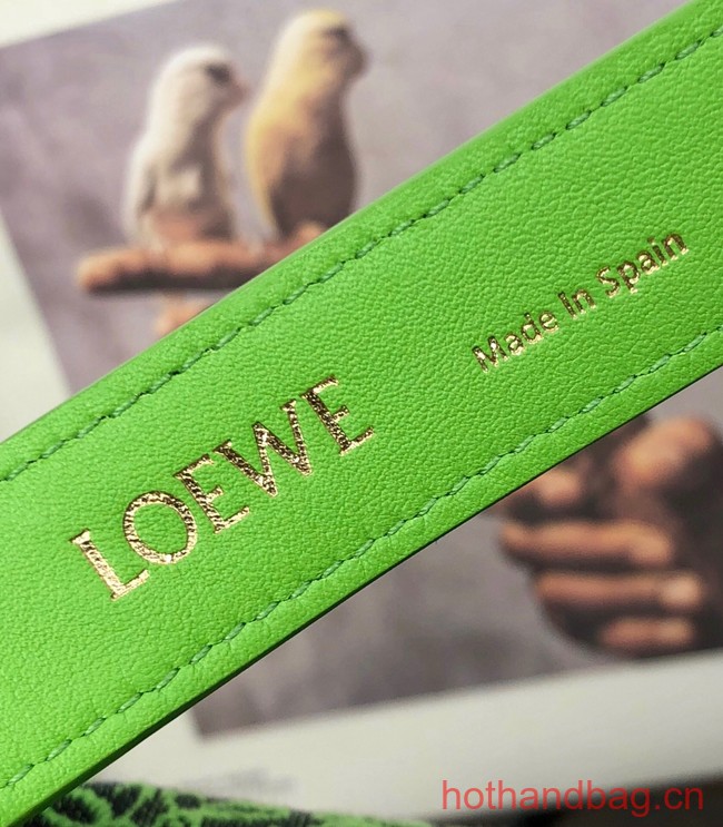 Loewe Miniature Anagram Jacquard and cow leather bag 651420 green