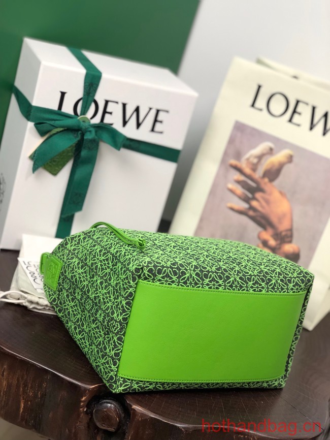 Loewe Miniature Anagram Jacquard and cow leather bag 651420 green