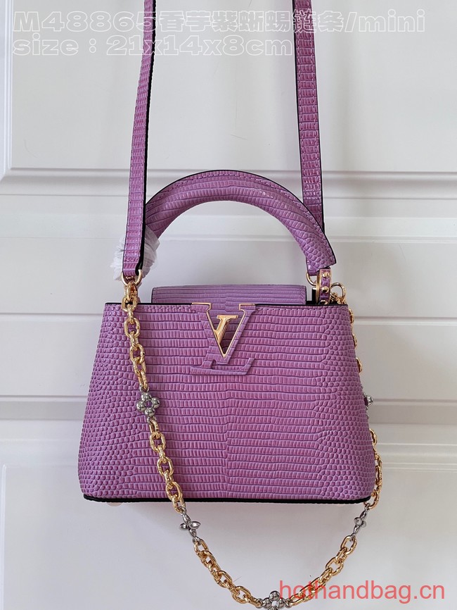 Louis Vuitton Capucines Mini Lizard print N81209 Light purple