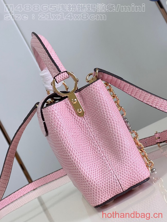 Louis Vuitton Capucines Mini Lizard print N81209 pink