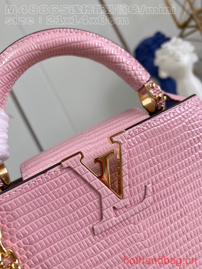 Louis Vuitton Capucines Mini Lizard print N81209 pink