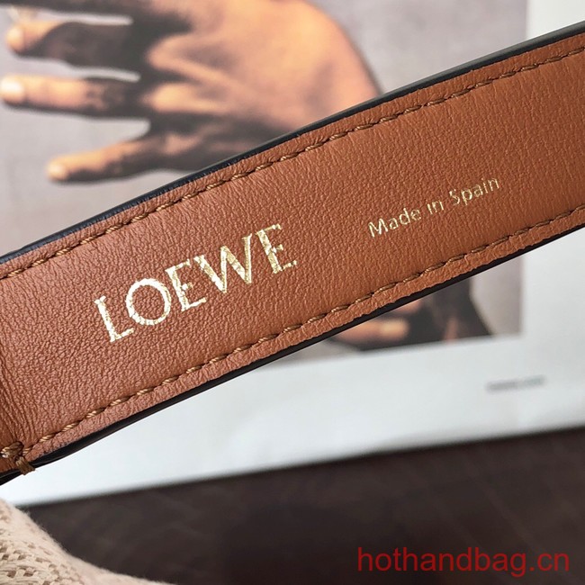 Loewe Miniature Anagram Jacquard and cow leather bag 651420 Hazel&tan