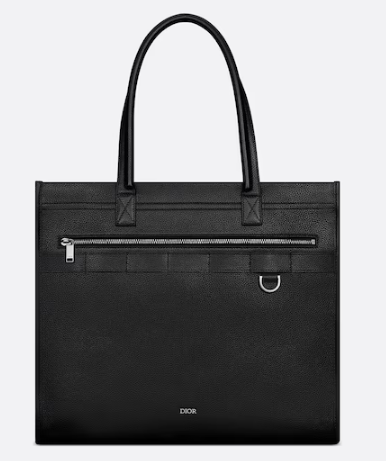 Dior SAFARI TOTE BAG Black Grained Calfskin 1ESSH224Y