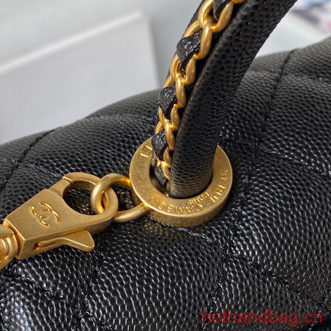 Chanel mini flap bag with top handle AS2215 Black