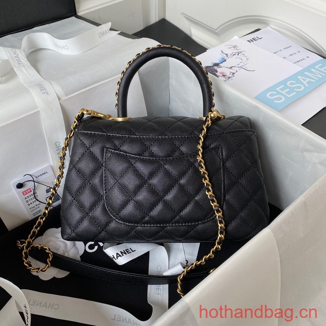 Chanel mini flap bag with top handle AS2215 Black