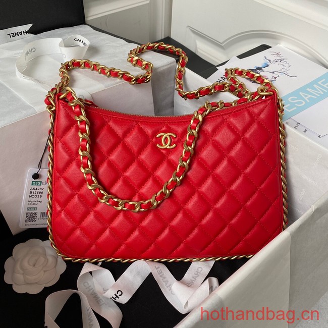 Chanel LARGE HOBO BAG AS4287 red