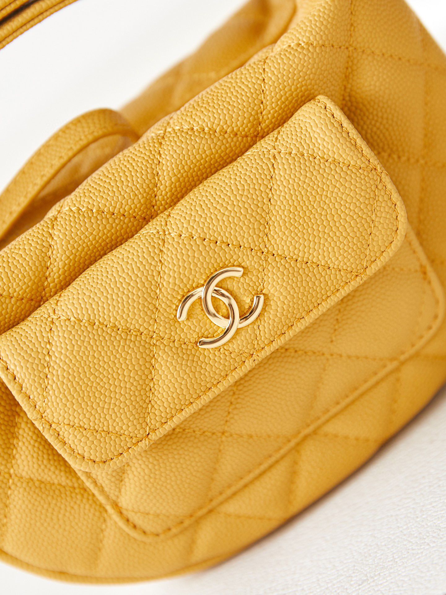 Chanel Caviar Quilted Polly Pocket AP3467 Yellow