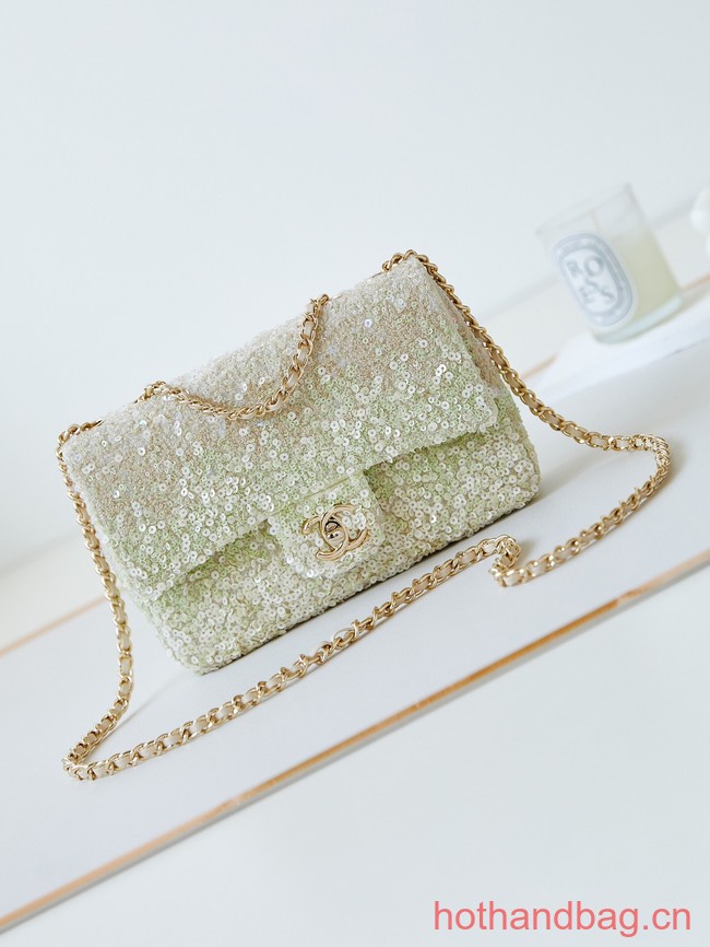 Chanel SMALL FLAP BAG AS3965 green