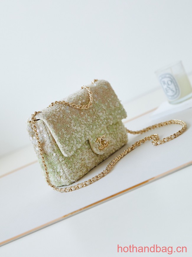 Chanel SMALL FLAP BAG AS3965 green