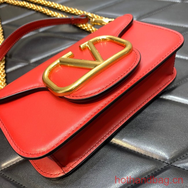 VALENTINO GARAVANI MINI LOCO Calf leather Shoulder Bag 1W2B0K red