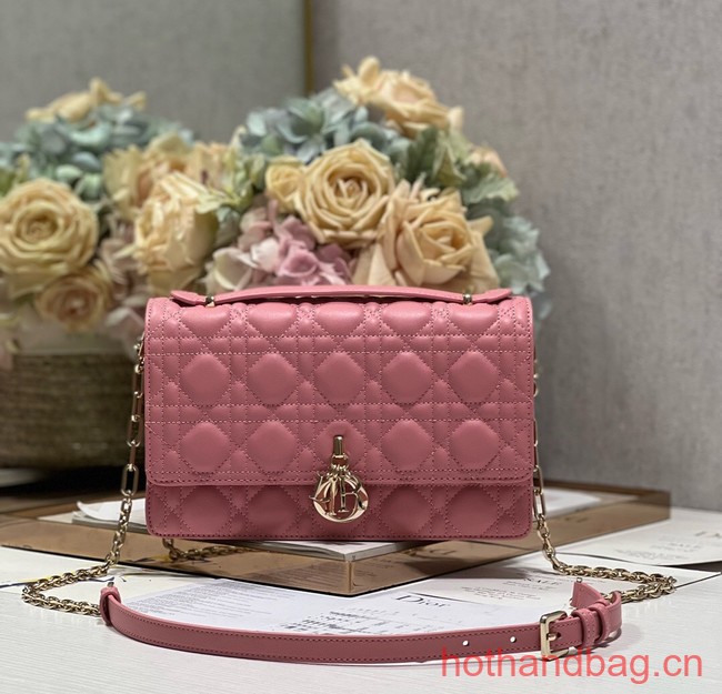 MISS DIOR TOP HANDLE BAG Melocoton Pink Cannage Lambskin M0997ON