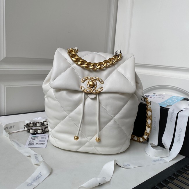 CHANEL 19 BACKPACK AS4223 white