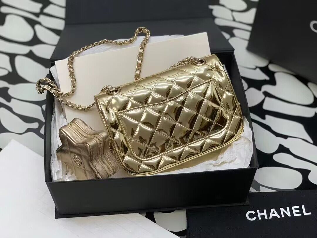 Chanel Mini Flap Bag & Star Coin Bag AS4646 Gold